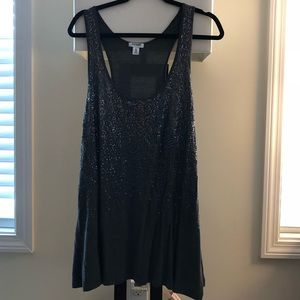 Old Navy Charcoal Gray Sequin Tank Top